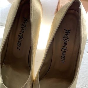 YSL gold heels